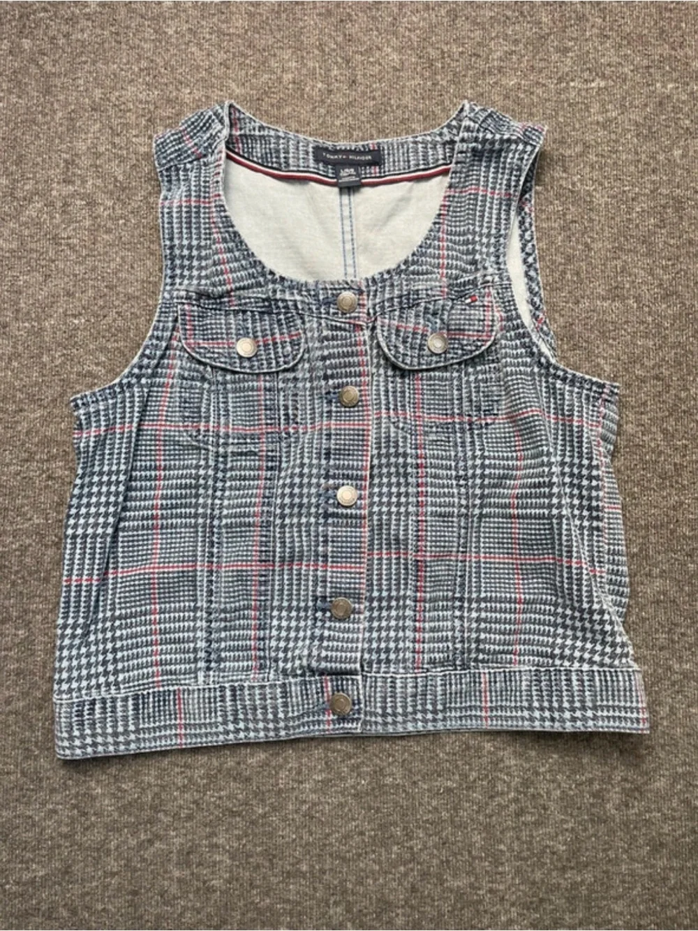 Tommy Hilfiger Girls Large Denim Vintage 90s Preppy Matching Co-ord Set Y2K